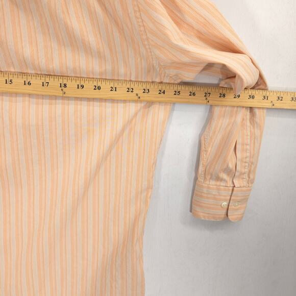 Hugo Boss Dress Shirt Mens 16-32/33 Orange White Striped Long Sleeve Button Up - Picture 8 of 10